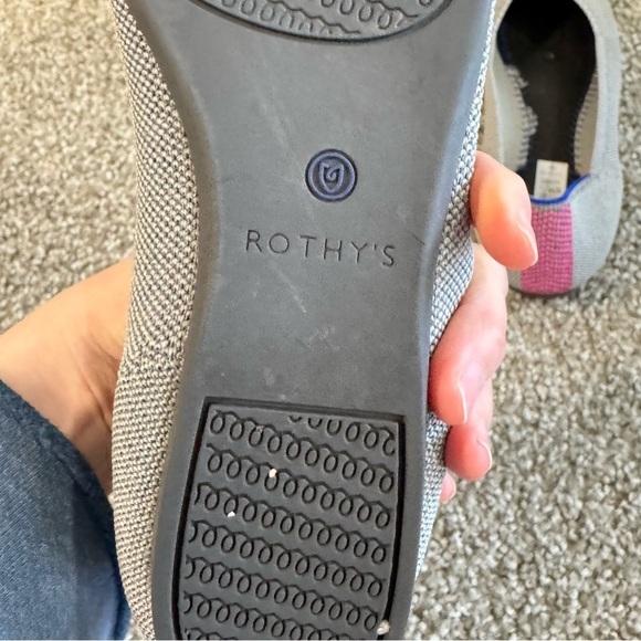 Rothy's Womens Size 8 The Points Iridescent Silver/Grey Limited Edition Flats - Picture 7 of 8